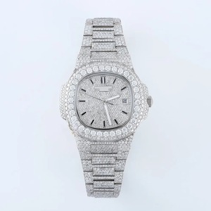 นาฬิกาเพชรโมอิสโทนสีขาวคลาสสิกนาฬิกาฮิปฮอปส่องแสงเป็นประกายระยิบระยับ VVS เคลื่อนไหวอัตโนมัติหรูหราสแตนเลสสตีล - Product Image 2