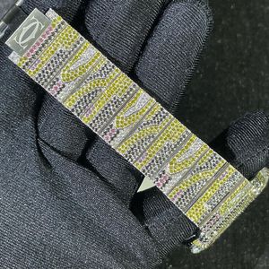 นาฬิกาผู้ชายธีมเสือสีเหลืองและสีดำเพชรเย็นนาฬิกาข้อมืออัตโนมัติสีทองทึบจัดส่งฟรี - Product Image 4