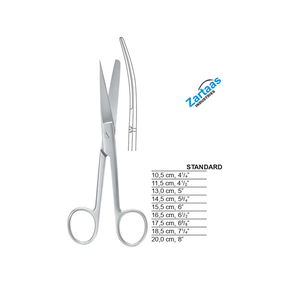 Ciseaux de fonctionnement en acier inoxydable de haute qualité Standard Sharp/Blunt Fabricant et exportateur - Product Image 1