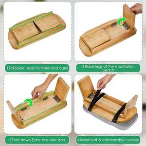 Tabouret <span class=keywords><strong>de</strong></span> méditation pliable en bambou moderne <span class=keywords><strong>de</strong></span> haute qualité Legend et banc <span class=keywords><strong>de</strong></span> prière pour salon, design confortable et écologique - Product Image 5