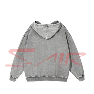 Sweat à capuche pour homme 100% coton de style vintage délavé à l'acide du fabricant OEM Logo personnalisable Streetwear pour l'hiver Motif solide - Product Image 2