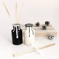 Botella Difusora de Aromas de Cerámica, Difusor de Aceites Esenciales Hecho a Mano con Varillas de Madera, DIY, Fragancia Duradera y Ecológica, Vidrio, Sin Parabenos