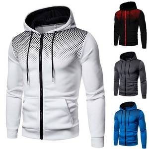Sweat à capuche zippé pour homme, imprimé numérique, avec perles, en molleton 100% coton, décontracté, pour l'extérieur - Product Image 6