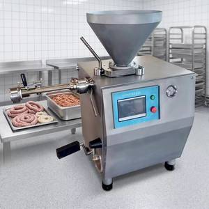Machine quantitative de découpe, de remplissage sous vide et de torsion pour la fabrication de saucisses, avec fonction de nouage - Product Image 1