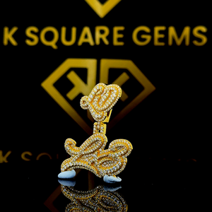 Pendentif Moissanite personnalisé, pendentif Hip Hop personnalisé VVS Moissanite, pendentif Moissanite avec nom de lettre personnalisé, pendentif Moissanite en argent - Product Image 2