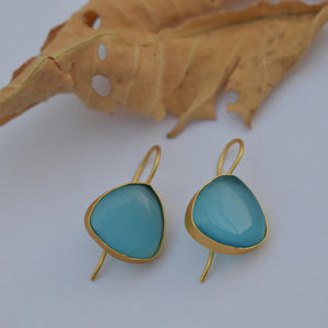 Pendientes de Botón de Diseño Nuevo con Circonita y Baño de Oro de 18k, Pendientes de Plata de Ley con Baño de Oro de 18k Hechos a Mano al por Mayor - Product Image 1