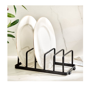 Black Iron Plate Rack <b>Holder</b> for Kitchen Gadgets Simple Design Used for Plates Decoration <b>Metal</b> Plate Rack - Product Image 1
