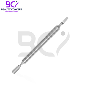 Empujador de cutículas de acero inoxidable de calidad superior Diseño antideslizante ligero duradero con hoja recta de empujador estrecho redondeado - Product Image 2