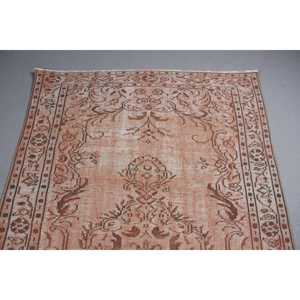 Tapis, 4,6x8,4 pieds, tapis vintage, tapis persan orange en laine - Product Image 5