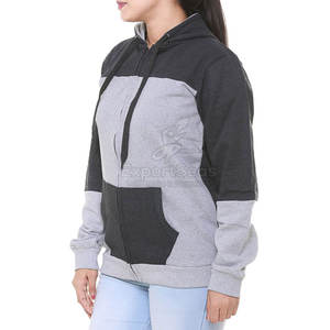 Sudadera con cremallera ligera con tela lisa y ajuste fácil Sudadera con capucha con cremallera transpirable de estilo moderno - Product Image 3