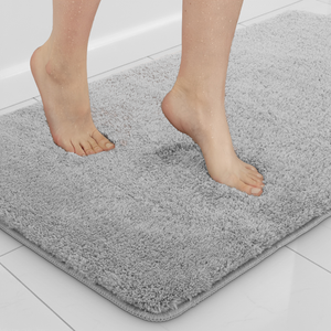 พรมเช็ดเท้าไดอะตอมไมต์สีเทาอ่อนนุ่มสบาย ไม่ลื่น แห้งเร็ว ขนาด 60x100 ซม. - Product Image 1