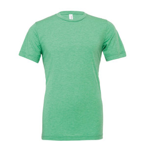 T-shirt uni à manches courtes en toile à col ras du cou pour hommes T-shirts verts en trois mélanges pour hommes - Product Image 1