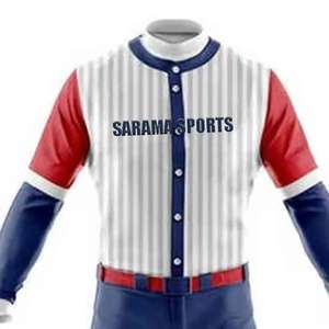 Uniforme de Béisbol/Sóftbol Personalizado de la Mejor Calidad para Adultos, Talla Grande, Transpirable, Antibacteriano, Anti-UV, con Botones y Estampado por Transferencia de Calor - Product Image 2