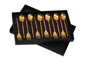 Juego de cubiertos de acero inoxidable de primera calidad, cubiertos de lujo para mesa de comedor, cocina, restaurante y colección de vajilla de Hotel - Product Image 1