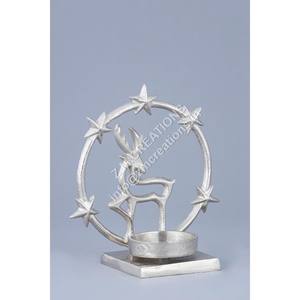 Guirlande d'étoiles scintillantes Porte-bougie chauffe-plat Artisanat moderne en aluminium Sculpture de table de Noël Décoration de la maison - Product Image 1