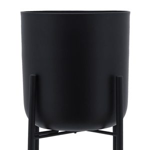 Juego de 2 Macetas Modernas con Recubrimiento de Polvo Negro para Sala de Estar, Macetas de Interior con Colores Personalizados, Decoración Minimalista de Metal para Plantas de Piso - Product Image 3