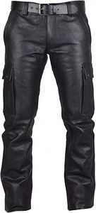 New Arrival High Quality <b>Black</b> Leather <b>Pant</b> Hot Selling Sheepskin Leather <b>Pant</b> Custom Made - Product Image 3
