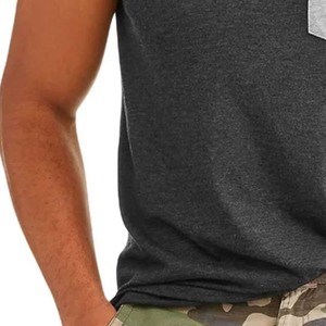 Camiseta sin mangas para hombre de ajuste cómodo hecha a medida OEM ODM servicio transpirable precio al por mayor contraste de color ligero camisetas sin mangas para hombre - Product Image 5