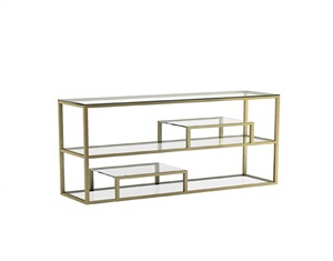 La última mesa de consola de esquina de pasillo superior de cristal de lujo, mesa de consola decorativa para sala de estar con acabado de calidad - Product Image 1