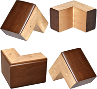 Pieds de meubles en bois massif triangulaires de remplacement, robustes, faciles à installer, pour l'extérieur, salon, canapé, hôpital, hôtel, atelier