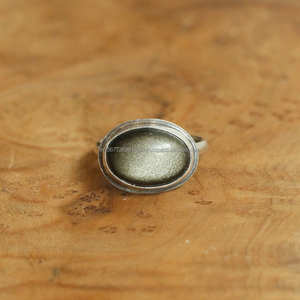 925 Sterling Silver Ring Golden <b>Obsidian</b> Genuine Gemstone Bohemian Ring Handmade Silver <b>Jewelry</b> Ring Gift for Her - Product Image 6