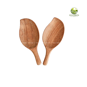 Cucharas de Madera Hechas a Mano con Forma de Hoja, Ecológicas y Duraderas - Product Image 2