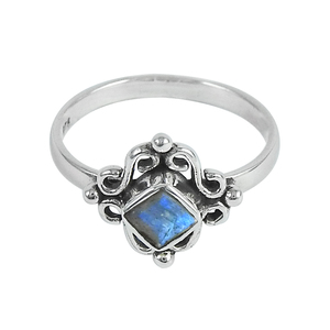 Belle bague en pierres précieuses Labradorite bleue Bague en argent sterling 925 Bague naturelle faite à la main Lunette de réglage Design Derniers bijoux - Product Image 1