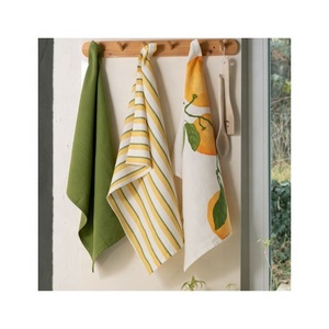 2024 Grey Colour Embroidered Tasselled Non Disposable Handy Fluffy Soft Household GOTS Approved Top Grade Golf <b>Kitchen</b> Towel Set - Product Image 5