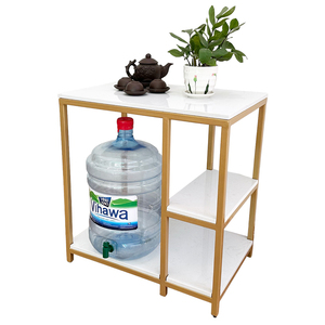 Modern Style Living Room <b>Side</b> <b>Table</b> SST026 with Durable Stone Top and Iron Frame Convertible and <b>Storage</b> Feature for Home Use - Product Image 1
