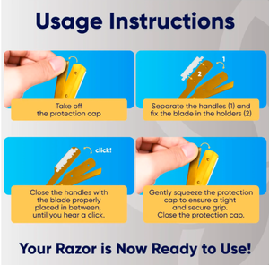 Kit de maquinilla de afeitar de peluquero de acero inoxidable dorado profesional ANAAIF con hoja desechable de borde recto Para una depilación corporal conveniente - Product Image 4