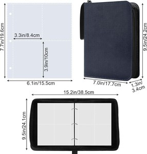 แฟ้มใส่การ์ด 3 ห่วง แบบมีซิป 4 ช่อง <span class=keywords><strong>50</strong></span> หน้า พกพาสะดวก สำหรับสะสมการ์ดเกม กีฬา TCG และการ์ดแลกเปลี่ยน - Product Image 3