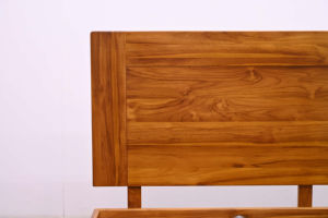 Lit avec pied de lit intégré, taille King Size, cadre de lit en bois luxueux, fait main, dessus en bois massif, mobilier de chambre à coucher haut de gamme sculpté à la main - Product Image 3