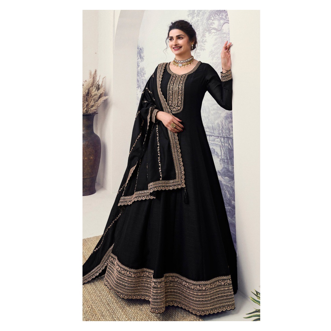 chinese dress ladies Draped Saree Gown – The Grey Dot main image 0
