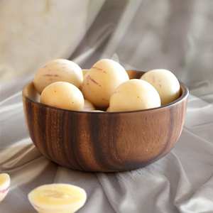 Juego de 4 cuencos redondos de madera, ensaladera hecha a mano, regalo de inauguración de la casa, cuencos de picnic, Regalo para mamá - Product Image 6