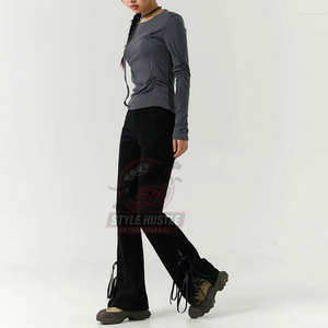 Pantalones de chándal acampanados para mujer, hechos de algodón y poliéster, de alta calidad, ajustados y de gran venta. - Product Image 3