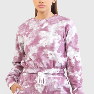 Sweat-shirt à col rond en coton biologique personnalisé avec logo 2025 pour femmes, style décontracté respirant, imprimé, épaules tombantes pour l'hiver - Product Image 1