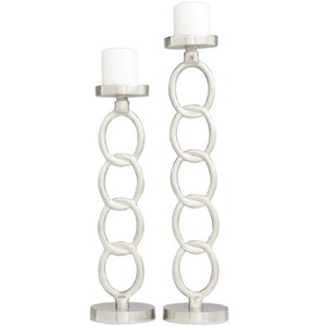 Bougeoir géométrique en aluminium argenté ou bougeoir décoratif géométrique en métal en aluminium déco - Product Image 3