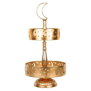 <b>Gold</b> Home Table Decorative <b>Cake</b> Stand Home Table <b>Top</b> Cupcake Dessert Serving Stand Ramadan Eid Decorative Stand in Best Price - Product Image 1