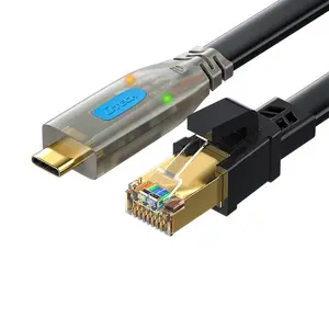 DTECH PVC แจ็คเก็ต USB RS232 FT232RL สาย 1.5 M ประเภท C ชาย Rj45 แบนคอนโซล Debugging สาย