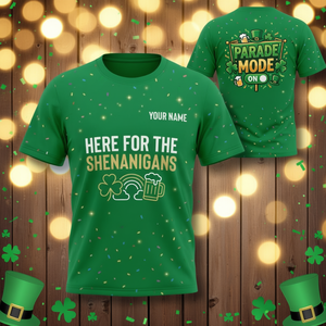 T-Shirt Unisex Personalizzata per San Patrizio, Club dei Scherzi, Grafica Leprechaun, Divertente Quadrifoglio Irlandese Verde, Personalizzabile Promozionale - Product Image 3