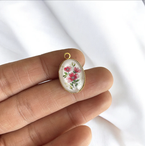 จี้ดีไซน์ดอกไม้/เครื่องรางแก้วสำหรับเครื่องประดับและส่วนประกอบ - Product Image 1