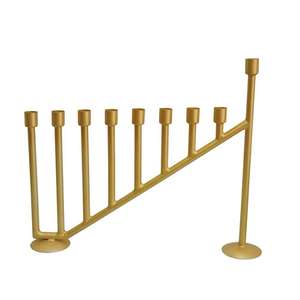 Trending Metal Menorah with Antique Copper Finishing Handmade Jewish Menorah <b>Candle</b> <b>Holders</b> Religions Candelabra - Product Image 2