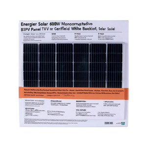 แผงโซลาร์เซลล์ Energizer Solar 600W โมโนคริสตัลไลน์แบบฮาล์ฟเซลล์ BIPV ได้รับการรับรองมาตรฐาน TUV พร้อมแผ่นหลังสีขาว - Product Image 2