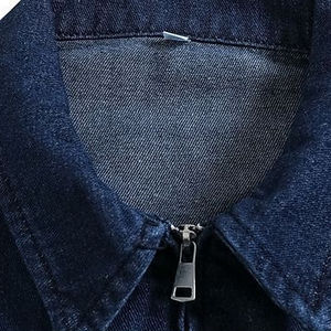 Veste en jean rétro vintage pour homme Jishi, qualité supérieure, poids lourd, coupe-vent, fermeture éclair, col montant, toile personnalisée, 100% polyester - Product Image 4