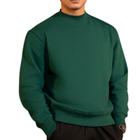 Sweat-shirt à col rond brodé vert premium pour l'hiver, 100% coton, anti-rides, confortable, unisexe, pull-over doux, durable et élégant