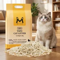 Litière pour chat au tofu OEM/ODM, biodégradable, jetable aux toilettes, sans poussière, forte absorption, contrôle des odeurs, non collante, faible dispersion, vente en gros