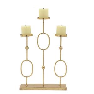 Bougeoir en Métal Plaqué Or de Style Unique, Pilier de Bougie de Décoration de Mariage et de Fête, Bougie Votive de Noël en Métal - Product Image 1