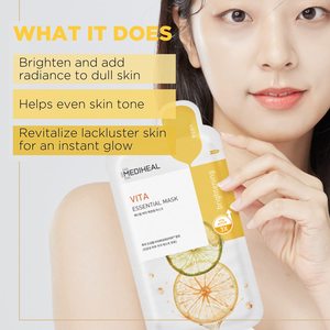 Face <strong>Maskes</strong> <strong>Sheet</strong> Vitamin V Essential Moisturize Improve Hydration Maintain Healthy Skin Barrier Vitamin E Vita <strong>Maskes</strong> Mediheal - Product Image 2