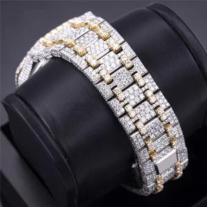 Montre à quartz pour homme en acier, style hip-hop tendance, entièrement sertie de diamants, montre de luxe glacée, bijoux tendance de style streetwear pour homme - Product Image 2