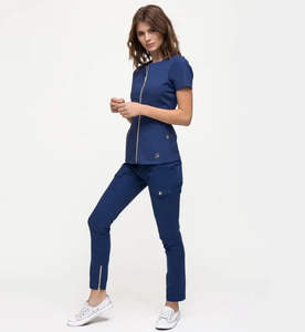 Ensemble de blouses médicales pour femmes, fabrication OEM ODM, uniforme d'hôpital confortable, haut et pantalon, vente en gros en vrac, exportation - Product Image 3